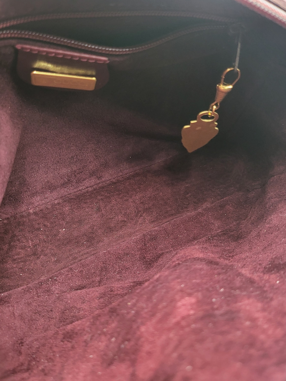 Gucci Suede Leather Crossbody Purse Bordeaux Italy, Authentic w/COA..RareVintage - Picture 12 of 16